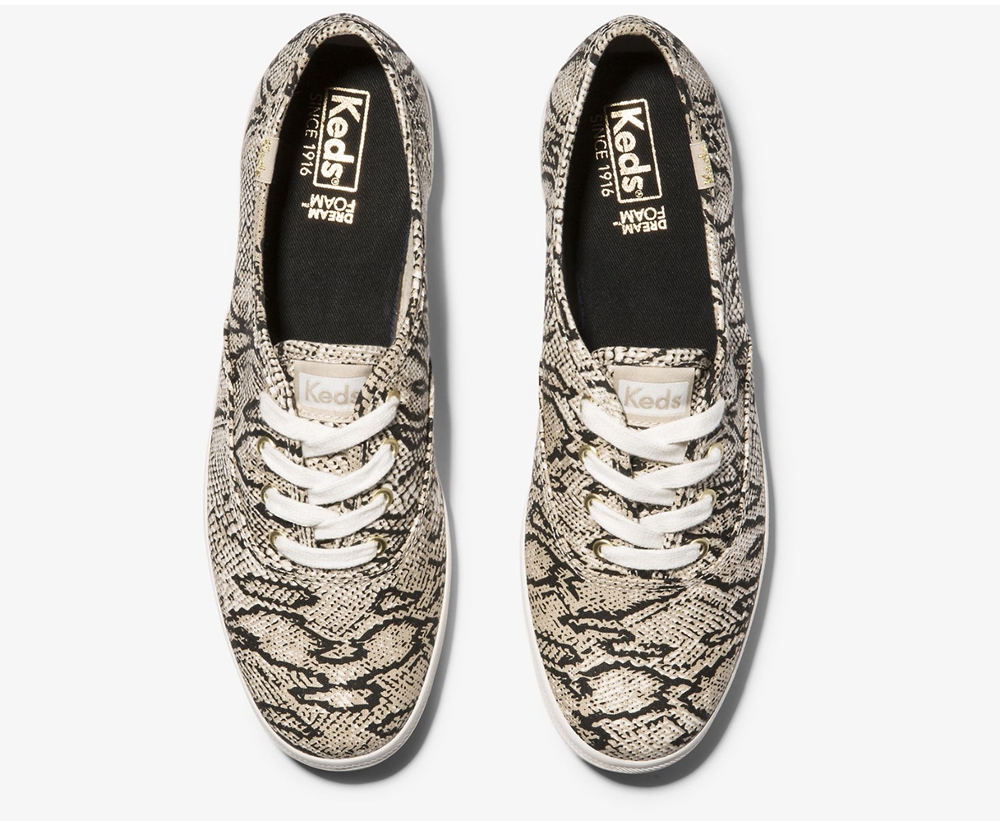 Basket Keds Femme Blanche/Noir - Champion Animal - 172-VWYHNS